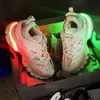 Femmes hommes Track Sneakers LED Designer Tracking en cuir 3.0 Casual Shoe Platform Trainer Trainer Nylon Platform imprimé entraîners Chaussures avec boîte NO472