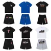 Mens Tracksuits T Shirt Set Plush Letter Streetwear Casual Breattable Summer Duits Tops Shorts Tees Outdoor Sports Sours Sportwear Quality Set