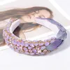 Luxury Crystal Hairbands Womens Hårtillbehör Barock vadderat huvudband Pink Purple Rhinestone pannband Princess Huvudbonad X0722288T