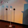 Modern El Style Energy Saving Floor Lamp LED -aluminium USB laddningsbar batteri trådlöst beröringsomkopplare Golvljus för sovrum H262F