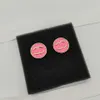 2023 Роскошные качественные серьги-гвоздики круглой формы с розовым цветом, позолоченные 18 карат, со штампом в коробке PS7509A295v