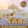 Mini Set Feng Shui Elegante Tronco di Elefante Statua Fortunato Ricchezza Figurine Artigianato Ornamenti Regalo per la Decorazione del Desktop di Home Office 20264z