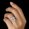 Anello di promessa di diamante GRANDE taglio ovale vintage da 4 ct Anello di fidanzamento in argento sterling 925 reale al 100% per gioielli da donna200c
