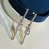 Luxe Dangle Oorbellen Force Merk Designer Volledige Crystal Paard Schoenen Emmer Charm Ronde Holle Ketting Oorbellen Voor Vrouwen Sieraden Party Gift