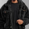 Jaquetas masculinas casaco de inverno cor sólida pelúcia simples fofo jaqueta para uso diário masculino estilo quente cinza para outing 230909