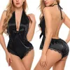 Mulheres sleepwear mulheres sexy laço cetim lingerie suave seda-como nightwear conjunto nighties para vestido de noite desgaste profundo v-neck285s