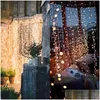 Autres fournitures de fête festives 3X LED String Lumières de Noël Rideau Guirlande Fée Décorative Extérieure Intérieur Maison Mariage Decoratio Otwiy