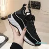 Luxury Designer Running Sneaker Shoe Women White Sports Round Head Lacing Air Cushion Height Casual Trainers Classic Girl Lace-Up Shoes Plus