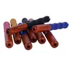 Latest Wood Aluminum Alloy Bamboo Joint Pipe Tooth bats one hitter Snuff Snorter Metal Smoking Accessories Filter Tips Dispenser Straw Sniffer