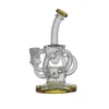 Mini Seis Curvas Hookahs Vidro Bong Recycler Fumar Tubulação de Água Dab Rig 16cm Altura com 14mm Joint