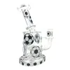 Red horror glass pipe, basketball football transparent glass pipe, shisha pipe, height 18cm
