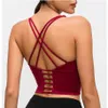 2020 Sexy Y-Type Verlengen Verison Gewatteerde Gym Workout Bh LU-127 Vrouwen Naakt-gevoel Stof Plain Sport Yoga bh Fitness Crop Tops225o