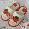 Tofflor tofflor Spring Home Linen Cotton Women Sandaler Inomhusskor Non-halk Slides Ladies Strberry Korean Style Woman Shoe 221103 Q230909