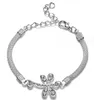 Bracelet plaqué argent 925 perlé Infinity, le hibou parfait, papillon, libellule, accessoire de bijoux à la mode pour femmes, cadeau, joli Design Dr Otuj9