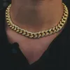 12mm Iced Miami Diamond Cuban Link Chain Real 14k Yellow Gold Solid Cuban Chain 16inch 18inch 20inch 22inch Cubic Zirconia Jewelry2653