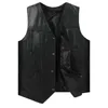 Mäns västar manliga streetwear faux läderjacka väst herr ärmlös punk ficka lös passform varumärke motorcykel waistcoat rockar c74 230909