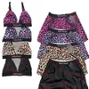 Soutien-gorge léopard pour femmes, maillot de bain avec lettres imprimées, col en V, débardeur, maillot de bain deux pièces, 253r