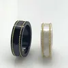 18k Gold Ring Stones Fashion Simple Letter Rings for Woman Par Quality Ceramic Material Fashions smycken Supply241r