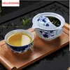 Ceramiczny zestaw herbaty obejmuje 1 garnek 1 filiżanka elegancka gajwan piękna i łatwa czajnik czajnika niebieski i biały porcelanowy czajniczka Preferencja 248n