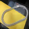 Hip Hop Jewelry 12mm 925 Sterling Silver Cuban Link Chain Halsband Pass Diamond Tester Silverkedja för män ITSHS