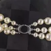 Modische Perlenkette, fortschrittliche Retro-Perle, dreilagig, glänzende Saturn-Perle