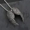 Jewelry Necklace Personalized Angel Wings Feather Men's Steel Pendant Necklace