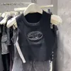 2024 Exclusive to Girls T-shirt Designer Women Spicy Girl Metal Hollow Knitted Sleeveless Tank Top Spring New Sexy Diesel Shirt 6942