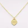 Hot selling stainless steel heart-shaped necklace, short necklace for women, 18k gold titanium steel single heart necklace