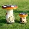 Camp Furniture Outdoor Cartoon Obst Tisch und Stuhl Ornamente FRP Skulptur Pilz Villa Garten Camping Stühle dekorative Hocker Möbel HKD230909