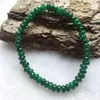 4*6MM Oval Oblate Grün Smaragd Jade Armband Naturstein Perlen Relie Schmuck