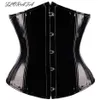 Corset gothique fétichiste noir sous le buste, Bustier en vinyle PVC à lacets, haut Punk S-2XL Body Shaper260j