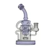 New Recycle Hookahs Glass Bong Recycler Smoking Water Pipe Dab Rig 21cm Height with 14mm Joint