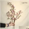 Decorative Flowers Wreaths 3Pcs/Lot Simation Cherry Blossom Branch 97Cm Artificial Potted Flower Shome Decoration Wedding Fake Flo Ottxb