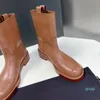 Bottes Chelsea cloutées à la cheville pour femme, chaussures élégantes à enfiler, en cuir véritable, talon bloc bas, mode automne hiver