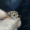 Yanhui ma 18K RGP Pure Solid Yellow Pierścień Luksusowy okrągły szkielet 8 mm 2 0CT Lab Diamond Wedding Pierścienie dla kobiet ZSR169 X22021227L