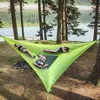 Hängmattor Portable Hammock Multifunktionell triangelantal för utomhus campingträd tält Multi person Sleep Pad J230302290Z