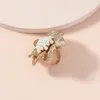 Luxus Mode Perle Blume Ringe für Frauen Retro Einfache Verstellbare Öffnung Fingerring Party Trendy Schmuck Zubehör Geschenke Großhandel YMR015