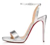 Famous Luxury reds sole shoes summer sandal girls yellow ankle strap leather-wrapped stiletto heel eveningwear Patent leather wedge sandals name designer 35-44