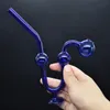 2pcs verre incurvé tuyau de brûleur à mazout forme de serpent couleurs artisanat verre fumer des conduites d'eau pour Dab Rig Bong avec des tuyaux en verre d'équilibrage de base