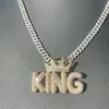 Carta personalizada 925 prata banhada a ouro com pingente de diamante moissanite gelado para joias hiphop