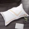 Kuddefodral 2PCSSet Luxury 100 Egypt Cotton Embroidery 5 Stars El Pillowcases Pillow Cover White Case One Par 5080 5585CM 230909