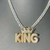 Lettre personnalisée en argent 925 plaqué or avec pendentif glacé en diamant Moissanite pour bijoux hip hop