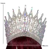 Joyería para el cabello de boda Levery Big European Bride Crown Gorgeous Crystal Large Round Queen Accesorios 230909