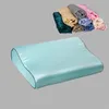 Kuddefodral 1 PCS Luxury Satin Pillowcase 30cmx50cm40cmx60cm Pure Color Bekväma Imtation Memory Foam Cover 230909