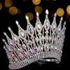 Jóias de cabelo de casamento levery grande coroa de noiva europeia lindo cristal grande redondo rainha acessórios 230909