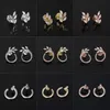 T Design open hoop stud earrings vine circle earrings 925 sterlling silver rose gold 18k gold plated jewelry Luxury Brand Valentin291U