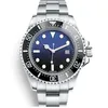 Relógio masculino d-azul 44mm moldura de cerâmica profunda sea-dweller cristal de safira aço inoxidável 316l glide lock fecho automático mecânico me205a