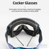 Ski Goggles ROCKBROS Antifog Double Layer Lenses for Men and Women Color Changing Windproof Large Frame Snow Glasses Equipment 230909