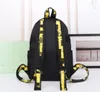 Черный нейлоновый рюкзак с желтым плечевым ремнем, рюкзак в диагональную полоску для мужчин и женщин, водонепроницаемая сумка для путешествий, сумка для компьютера, школьная сумка