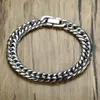 Link chain miami cubana link masculino pulseira em tom de prata aço inoxidável pesado braçadeira pulseira bileklik jóias masculinas 8-14mm 21-236s